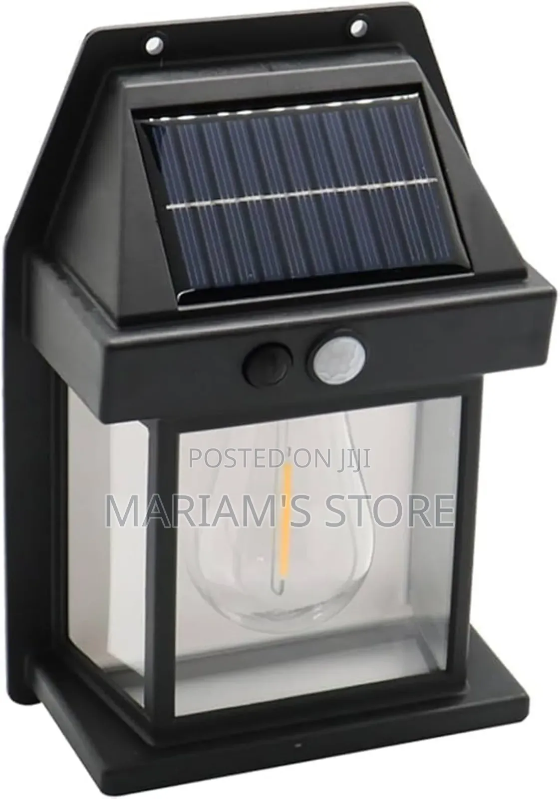 Black, Waterproof Led Solar Wall Lamp With a Built-in Motion Sensor.