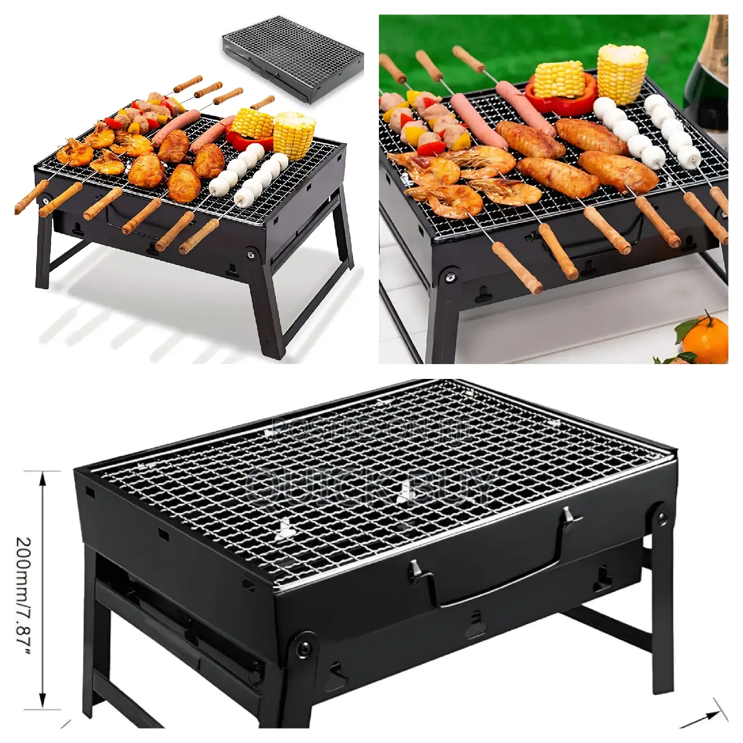 Stainless Steel Folding Portable Charcoal BBQ Grill