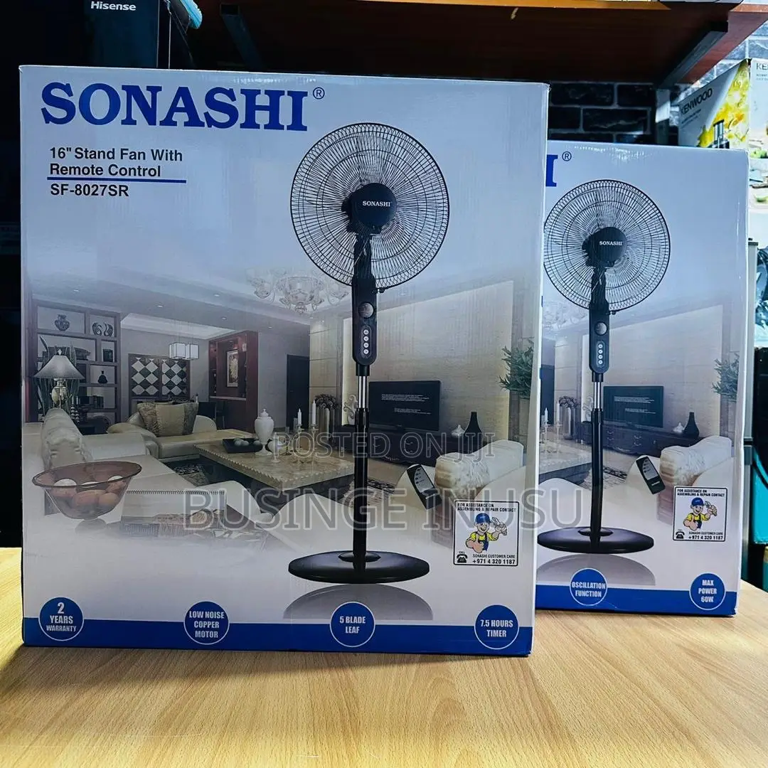 Brand New Sonashi 16 Stand Fan With Remote Control Available