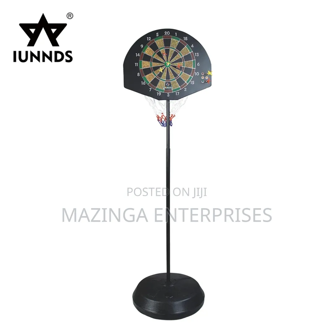 3in1 Dartboard Basketball Hoop On Frestanding Adjustable Metal Stand