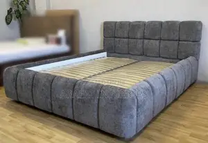 5by6 Arafat Gray Panelled Upholstered Bed 