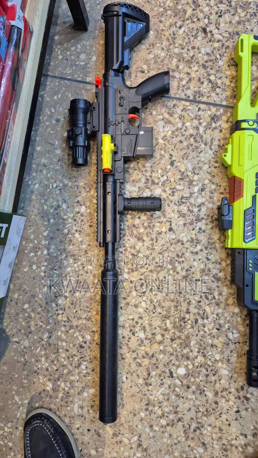 Kids Toy Gun Automatic Rifle Double Foam Blaster With Darts, Bullet