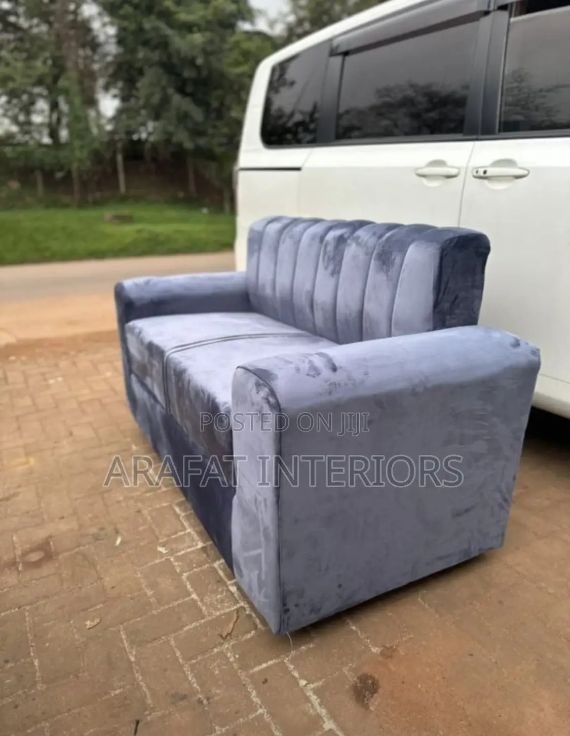 Velvet Channel 2-Seater Sofa 