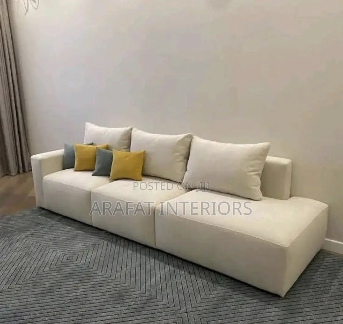 3 Seater Cream Modular Sectional Sofa 