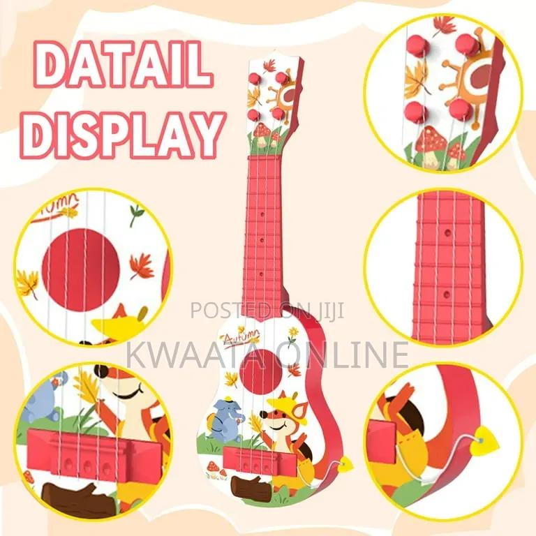 Kids Toy Guitar Musical Instrument, 4 String Thin Frets Low String