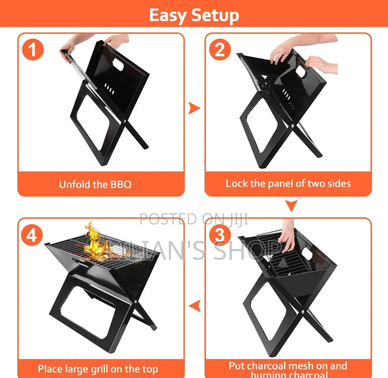 Moclever Foldable Charcoal Grill,