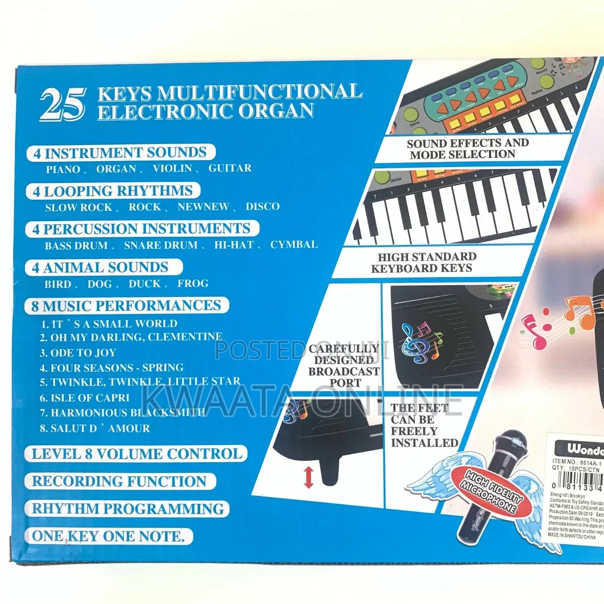25 Keys Electronic Organ, Kids Keyboard Piano, Musical Instrument