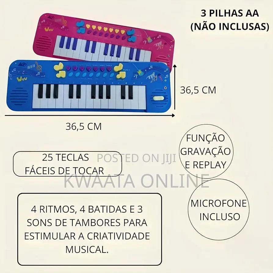 25 Keys Kids Musical Keyboard Piano Toy With Microphone