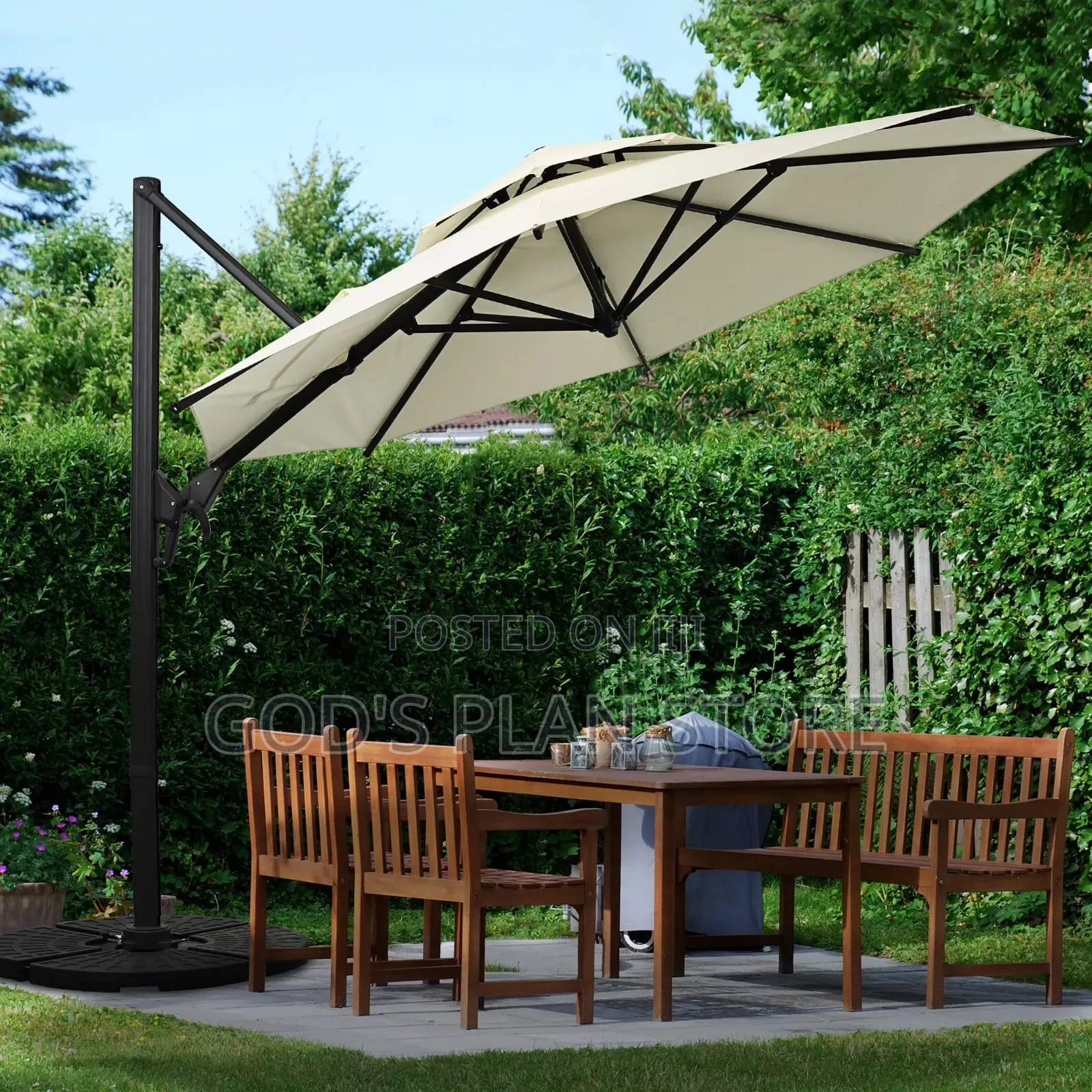 Off White Round Outdoor Garden Umbrellas Outdoor Garden Umbrellas