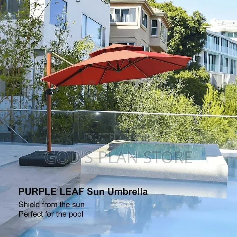 Square Base Orange Outdoor Garden Umbrellas Outdoor Garden Umbrellas