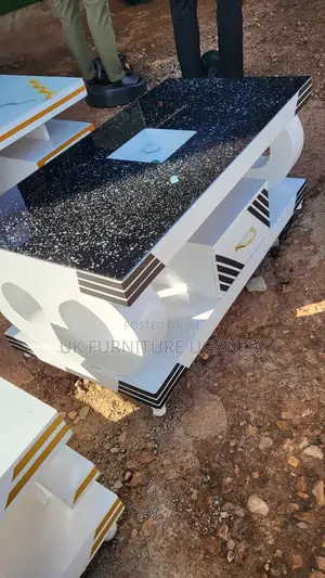 Center Table White and Black Marble Available