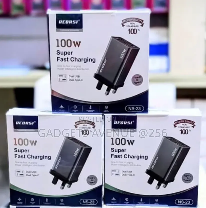 Regrsi 100w Super Fast Charging Adapter, Dual Usb Andtype-C Ports