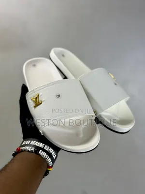 Lv Original Leather Slip One White Sandals