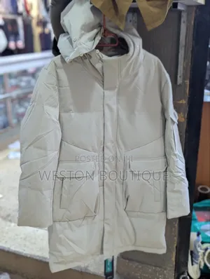 Cream Unisex Long Winter Jacket Size Large to XXL