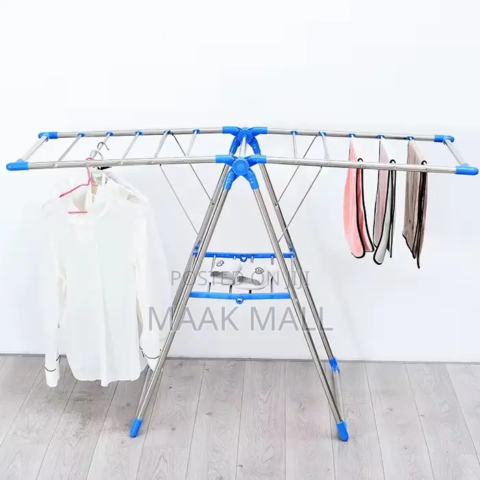 Stainless Steel Foldable Cloth Drying Rack With Adjustable Wings