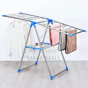 Stainless Steel Foldable Cloth Drying Rack With Adjustable Wings