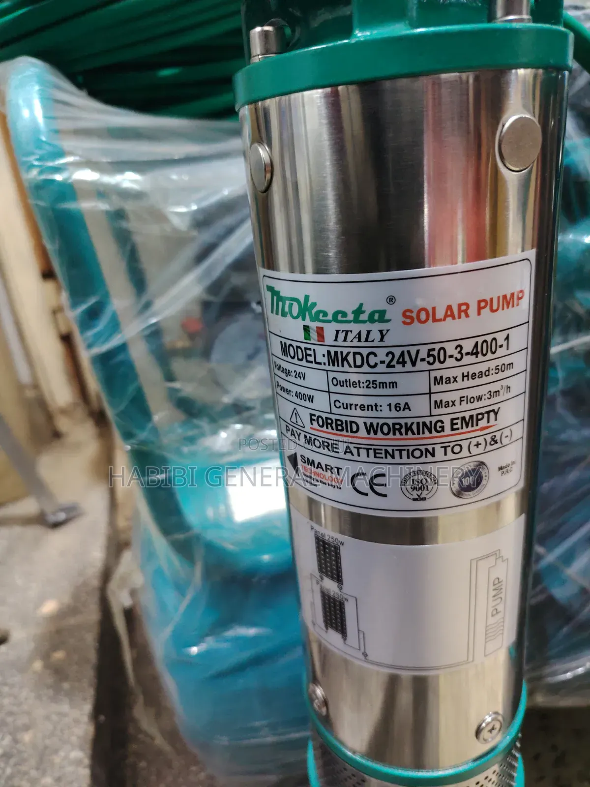 Made in Italy/50m Submersible/Deep Well High Quality Solar Pump