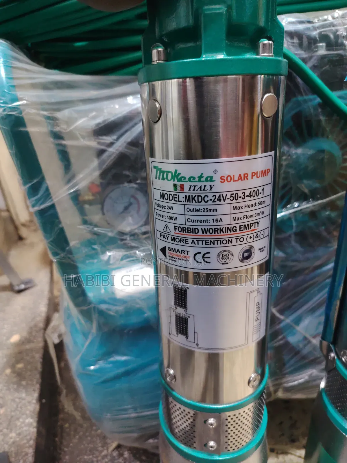 Made in Italy/50m Submersible/Deep Well High Quality Solar Pump