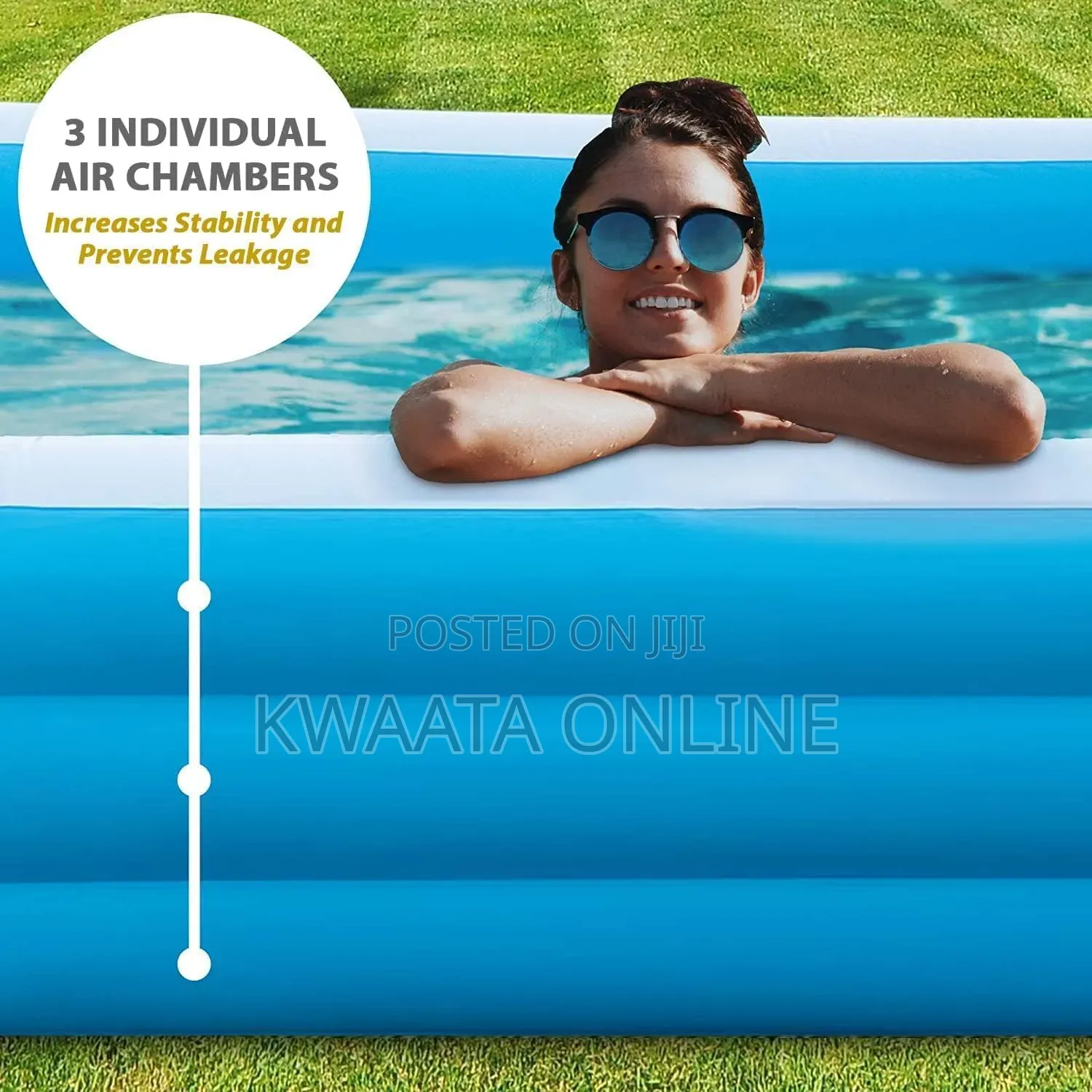 Rectangular Inflatable Swimming Pool With Pump (54h 172w 300h )Cm