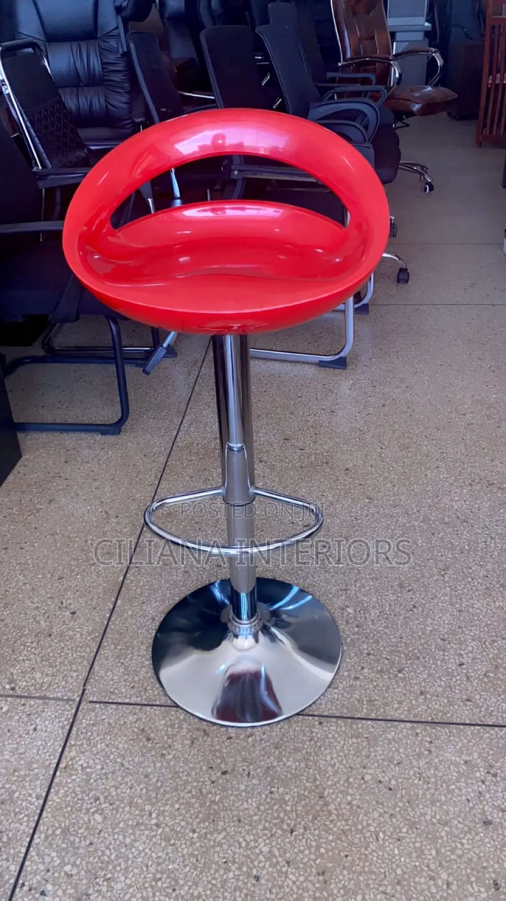 Red Plastic Stool