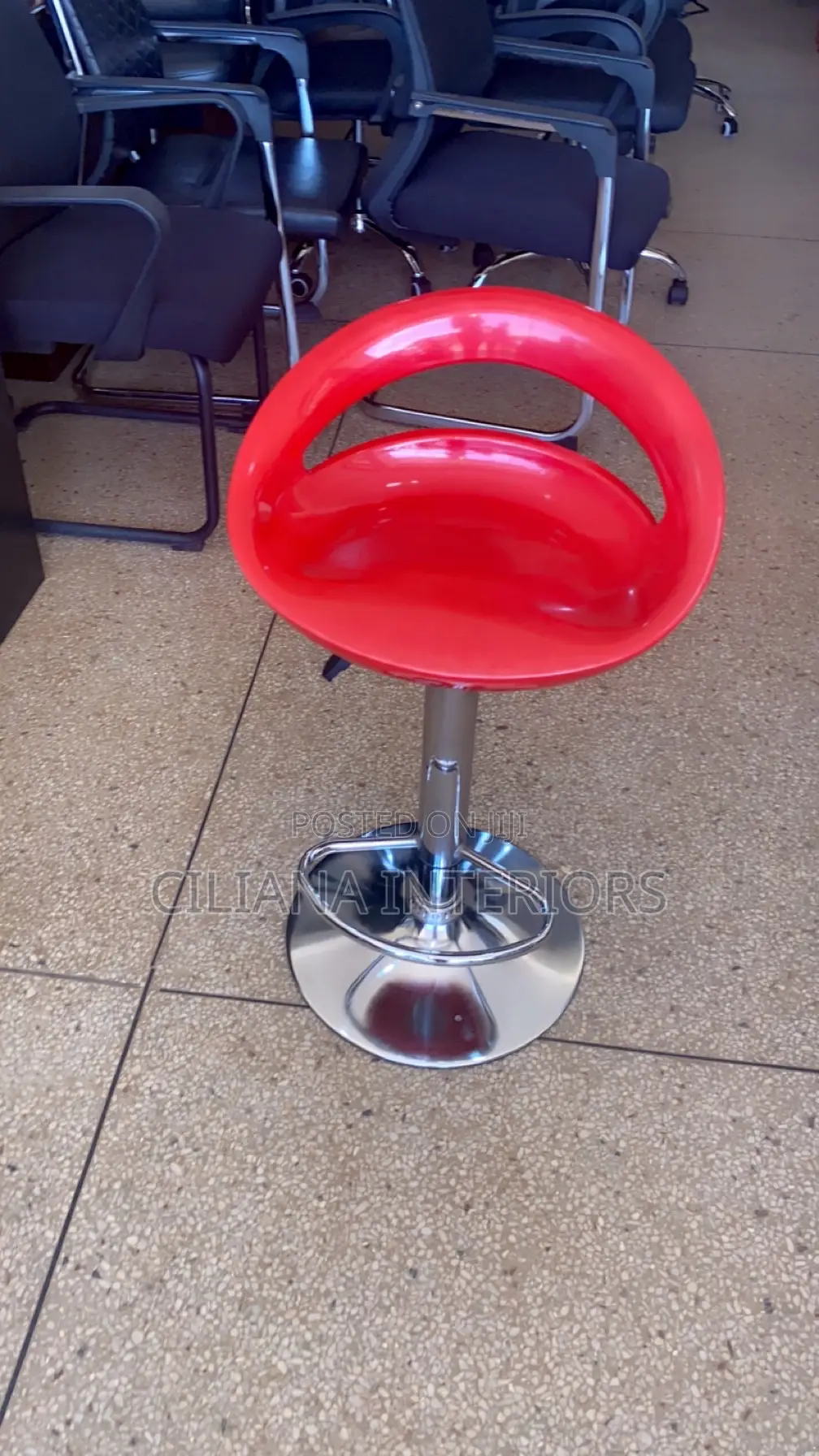 Red Plastic Stool