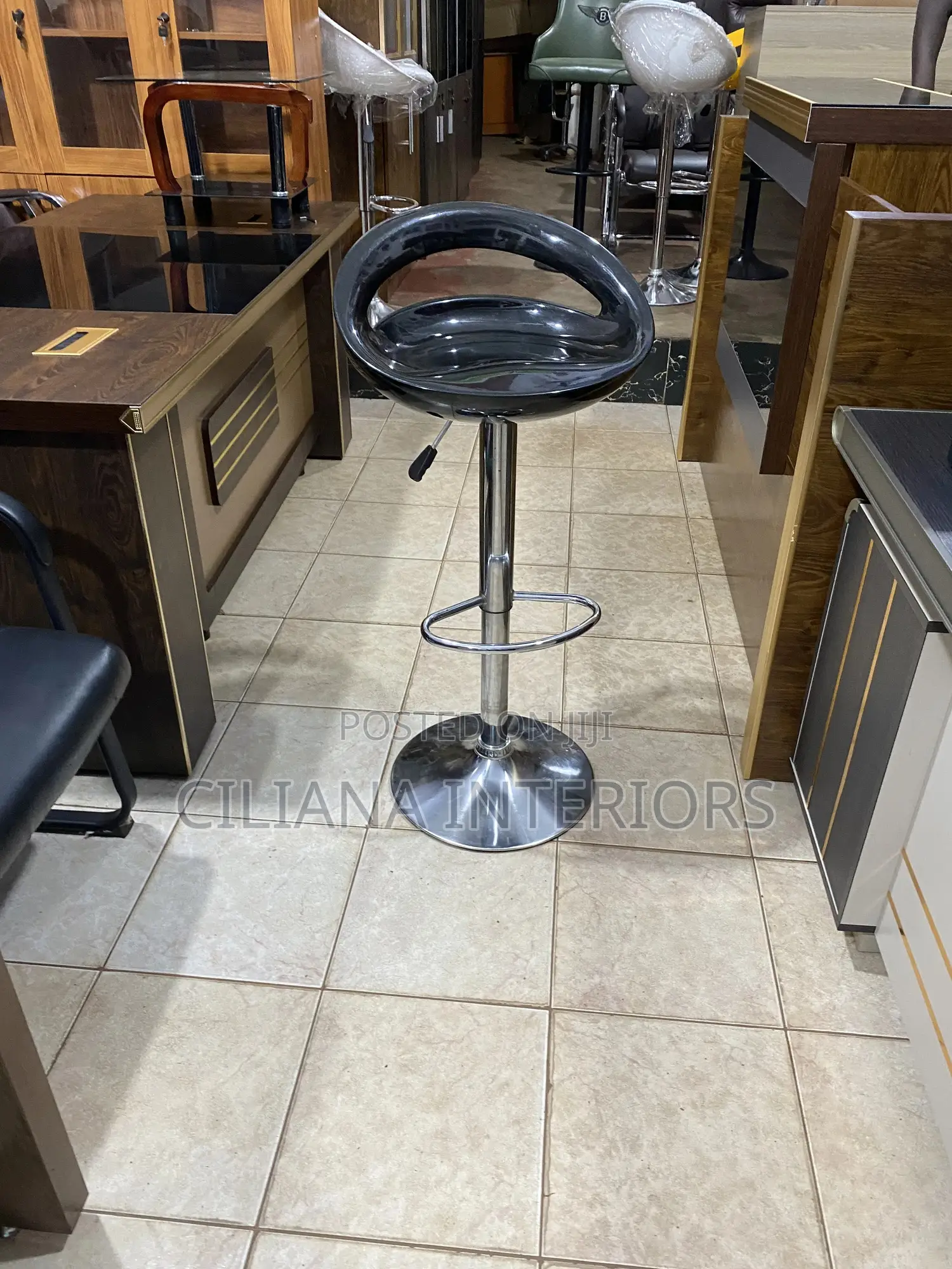 Black Plastic Stool