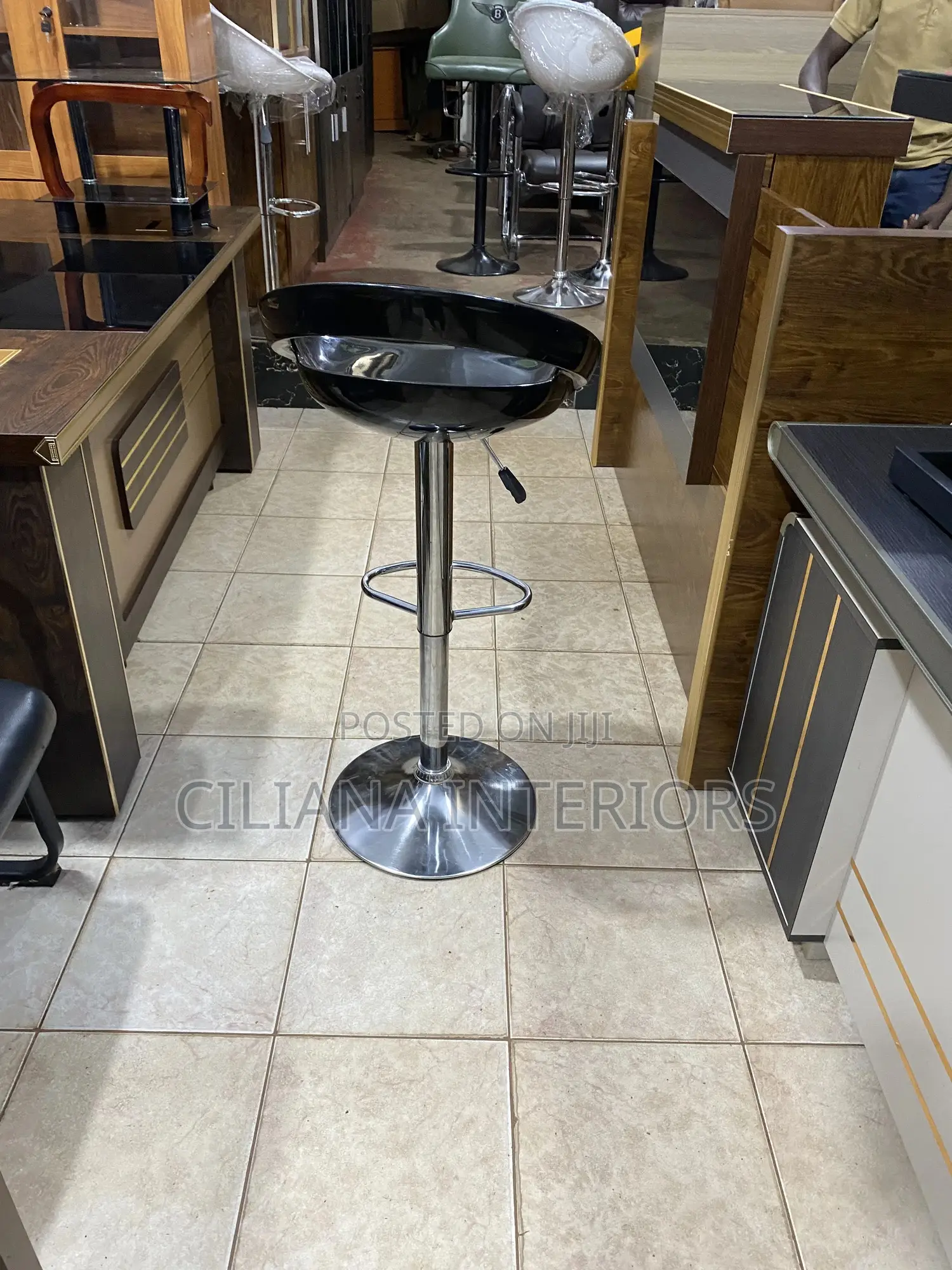 Black Plastic Stool