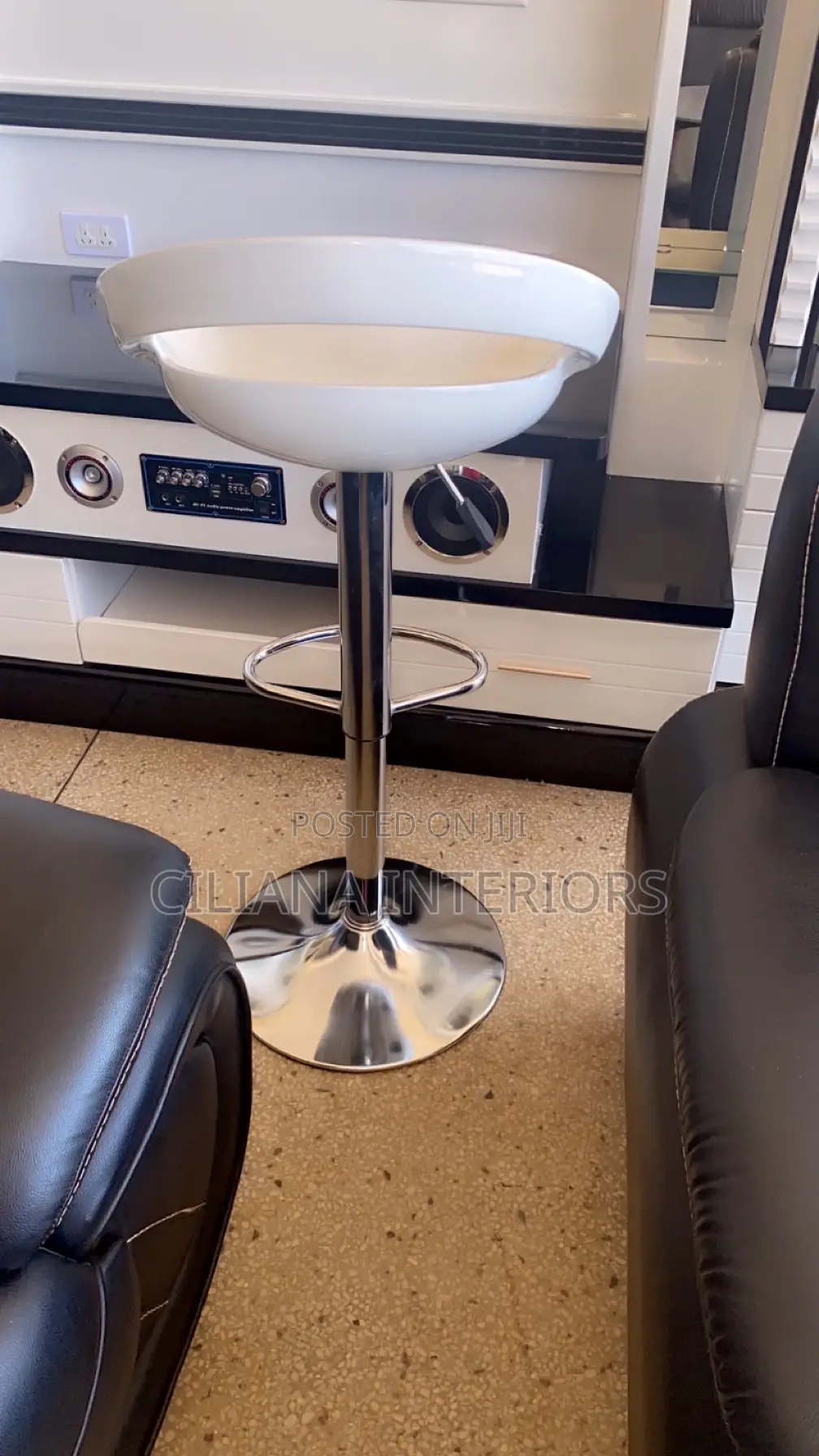 White Plastic Bar Stool