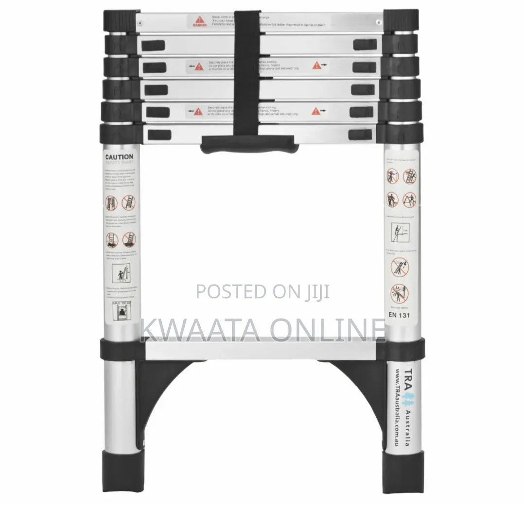 2m, 6 Steps Telescoping Ladder, Aluminum Non-slip Sturdy Multi-purpose