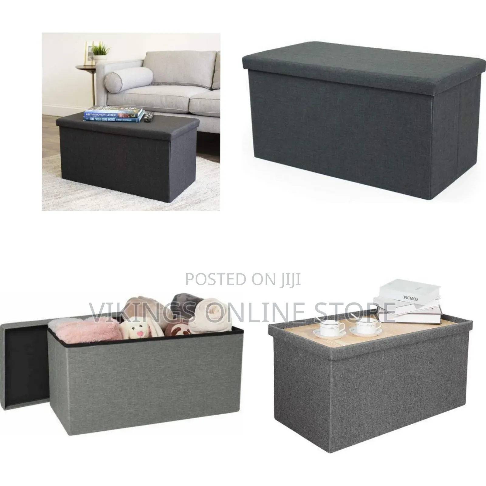 Versatile Folding Storage Ottoman / Bench (76 X 38 X 38 Cm)