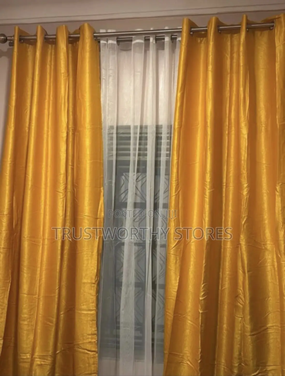 3piece Plain Curtains, Come With 1 Net of 3m