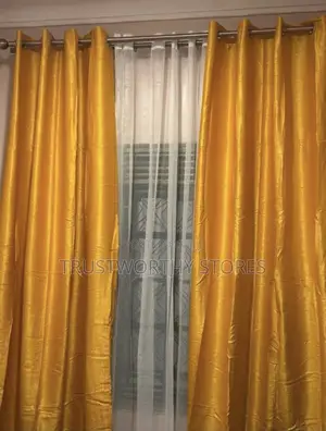 3piece Plain Curtains, Come With 1 Net of 3m