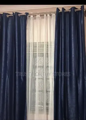 3piece Plain Curtains, Come With 1 Net of 3m