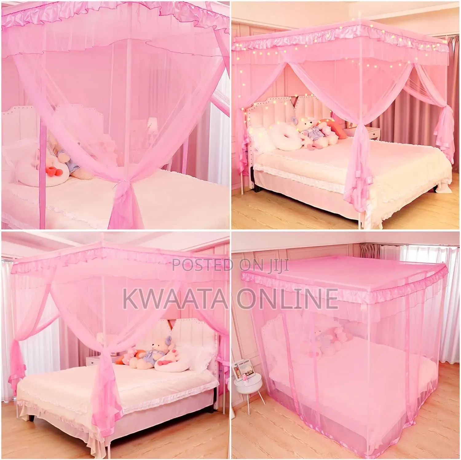 Steel Poles Mosquito Net Bed Cozy Net - Room Decor(5x6, 6x6)
