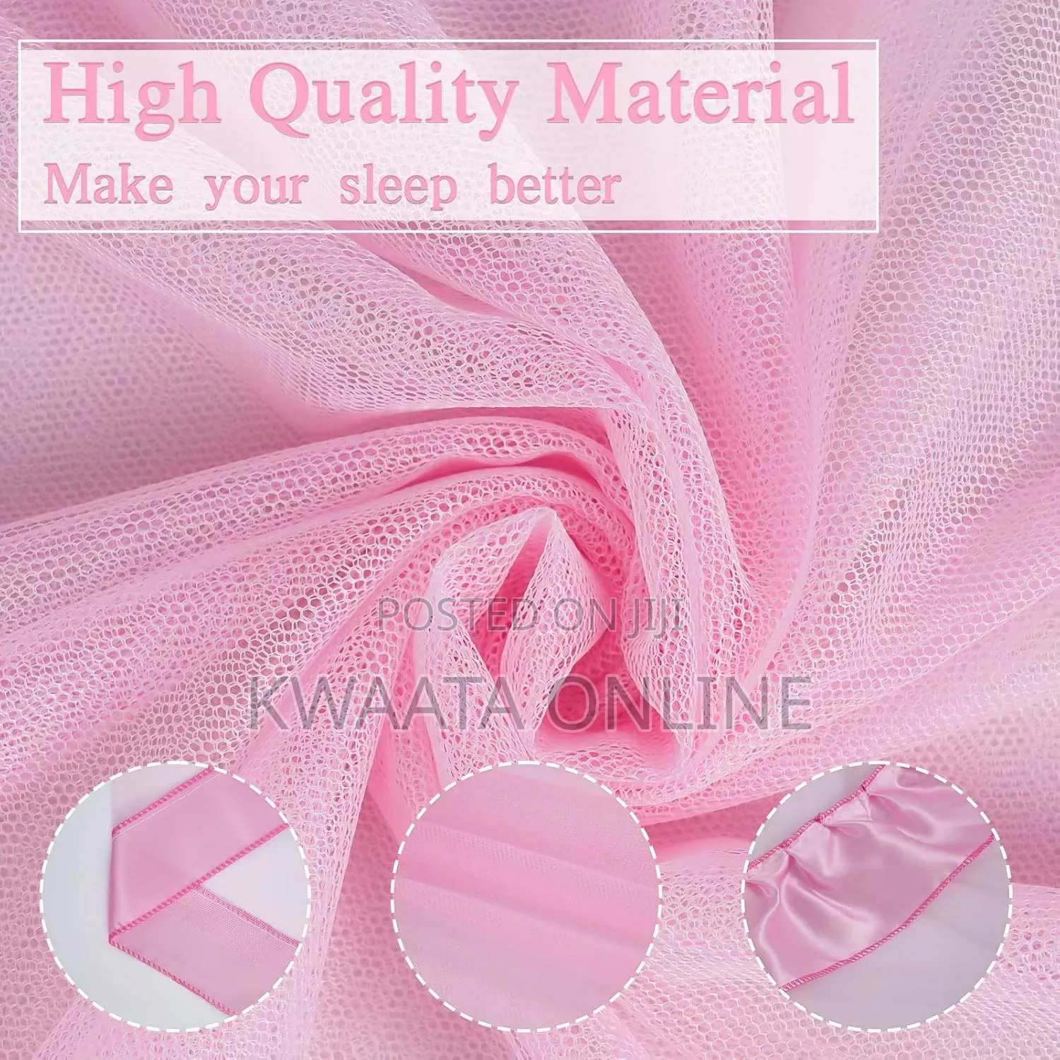 Steel Poles Mosquito Net Bed Cozy Net - Room Decor(5x6, 6x6)