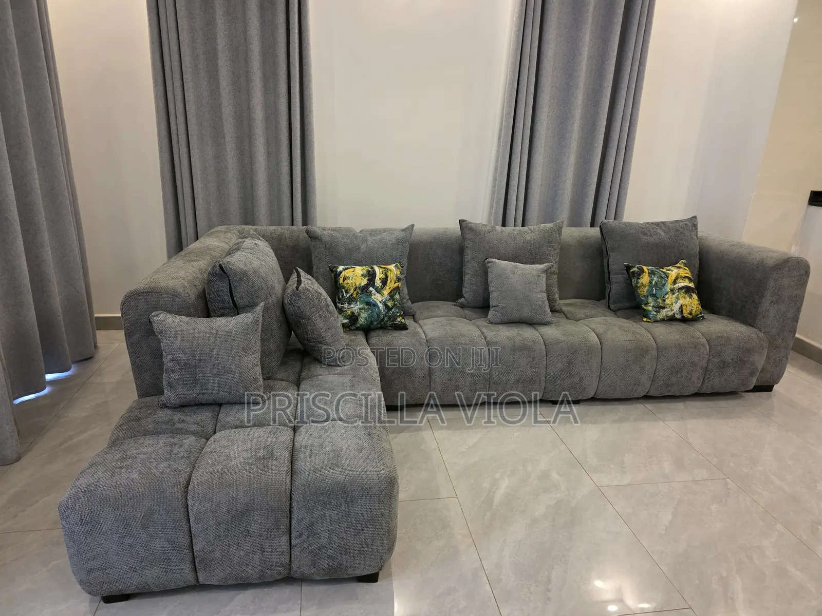 L Shaped Chair With High Density-5 Seater