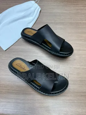 Men's Clarks Black Leather Men's Sandals 40-45 Sizes Original