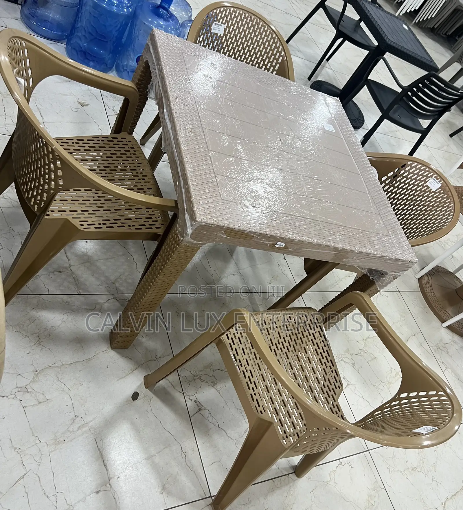Dining Plastic Table and Chair 4 Seater