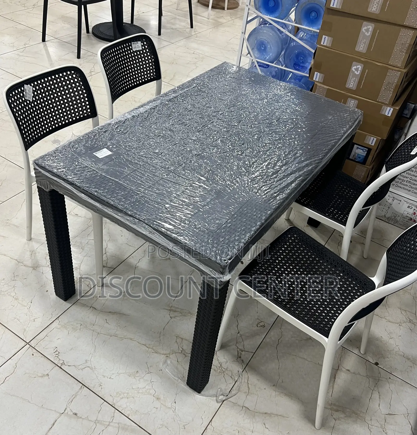 Plastic Dinning 4 Chairs and 6 Seater Table