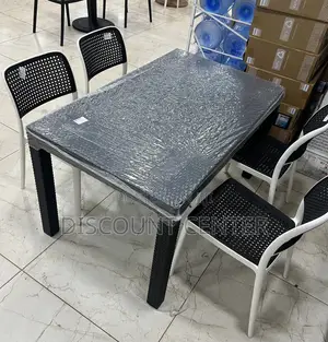 Plastic Dinning 4 Chairs and 6 Seater Table