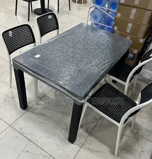 Plastic Dinning 4 Chairs and 6 Seater Table
