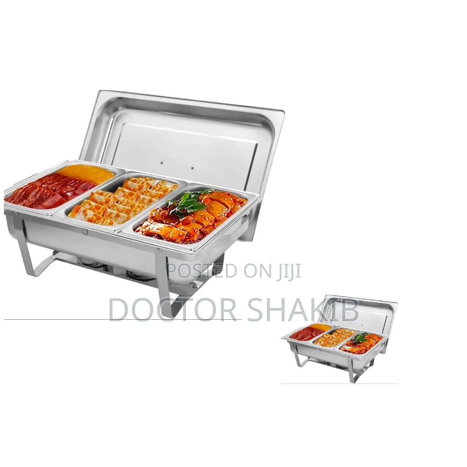 Stainless Steel Chafing Dish Set (Triple Compartment)