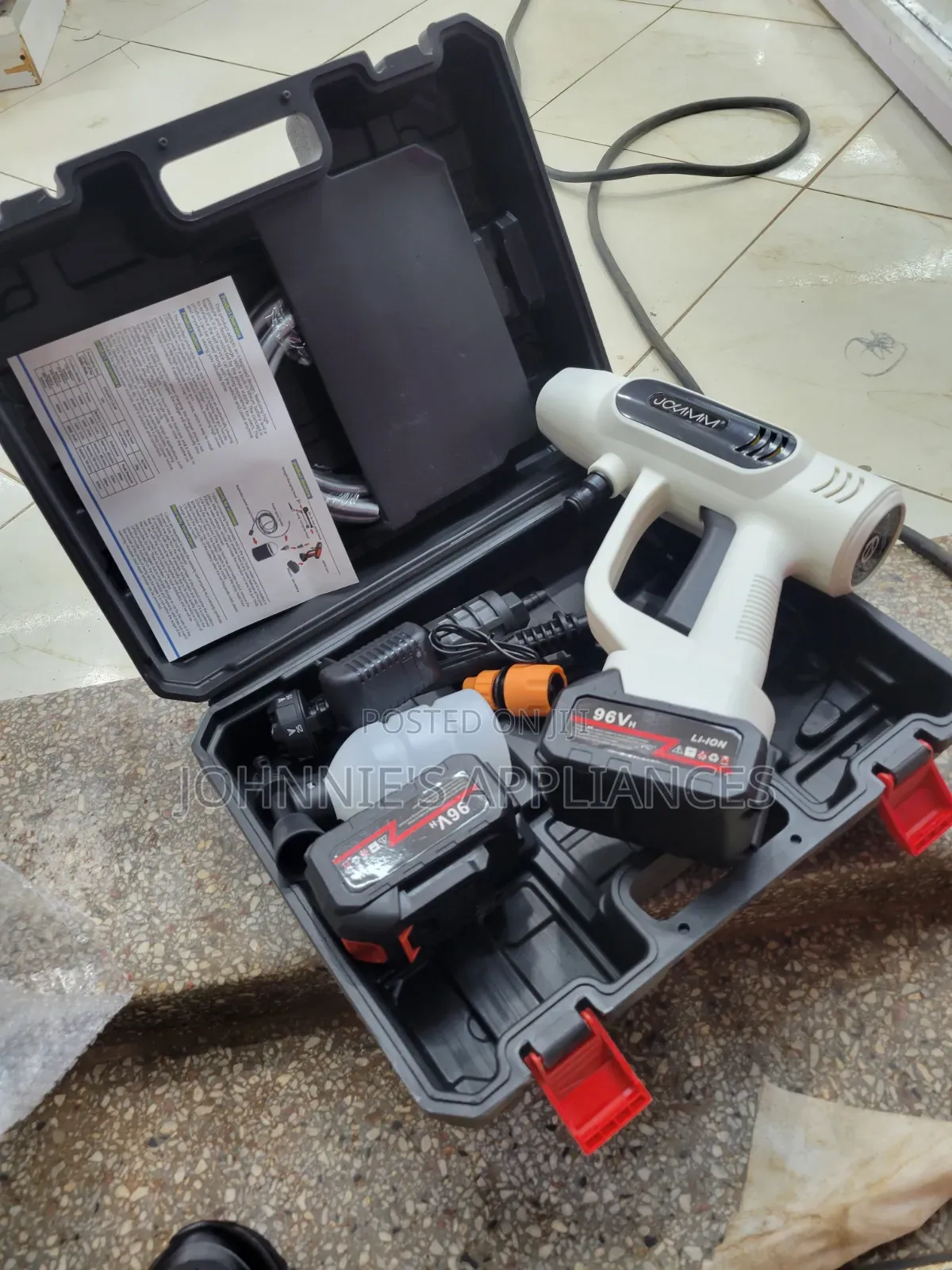 Cordless High-Pressure Car Washer Blower Kit (96v Li-Ion, Portable 96v