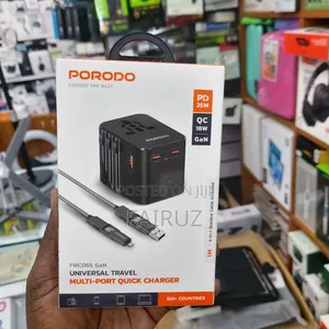 Porodo Multi Port Universal Travel Quick Charger Gan