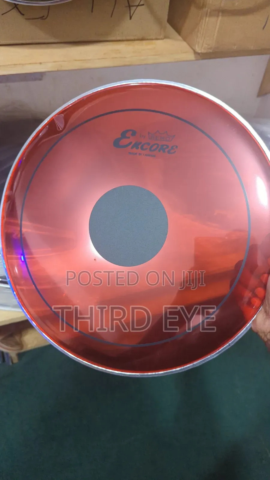 Red Snare Skins With Black Patch (Brand New)