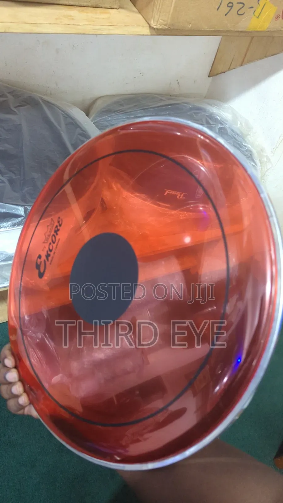 Red Snare Skins With Black Patch (Brand New)