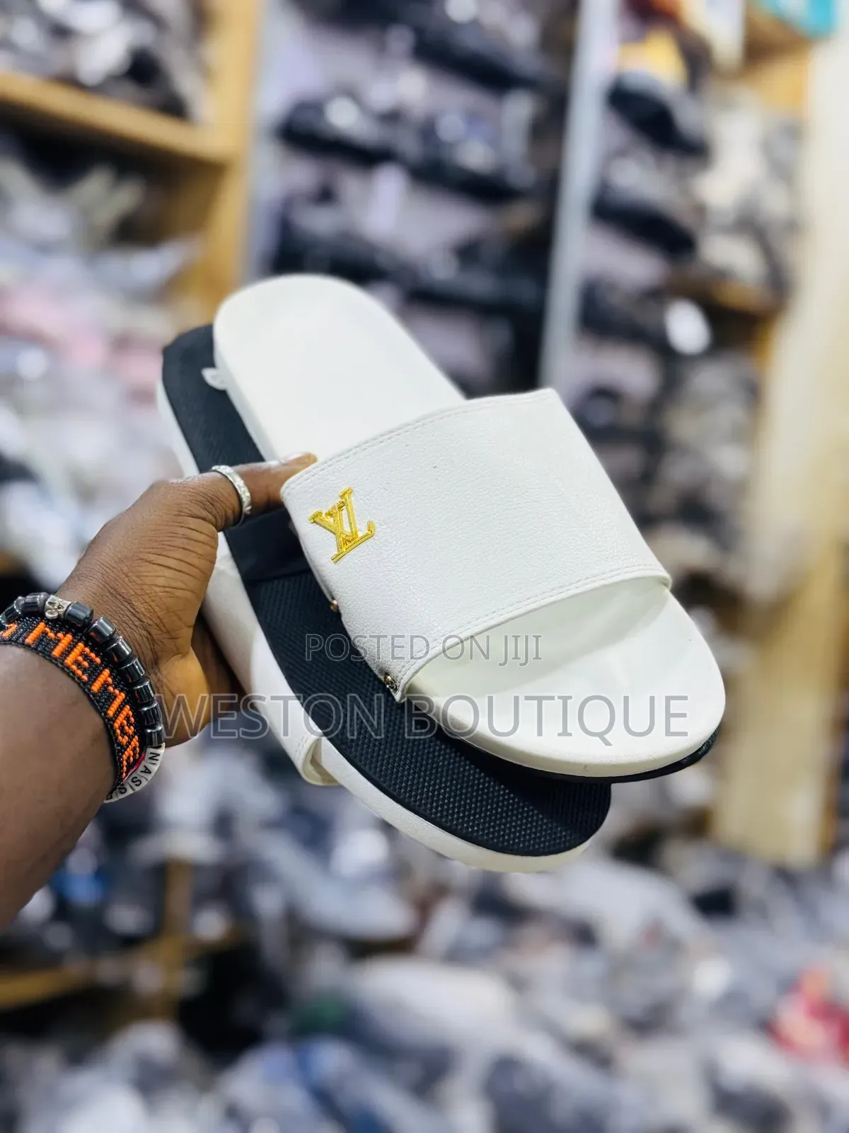Louis Vuitton Leather Slide Sandals Original