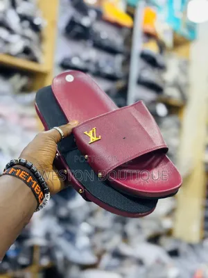 Louis Vuitton Leather Slide Sandals Original
