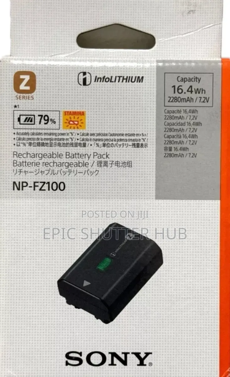 Sony Np-Fz100 Rechargeable Battery for A1, A9, A9 Ii, A7r Iv, A7s
