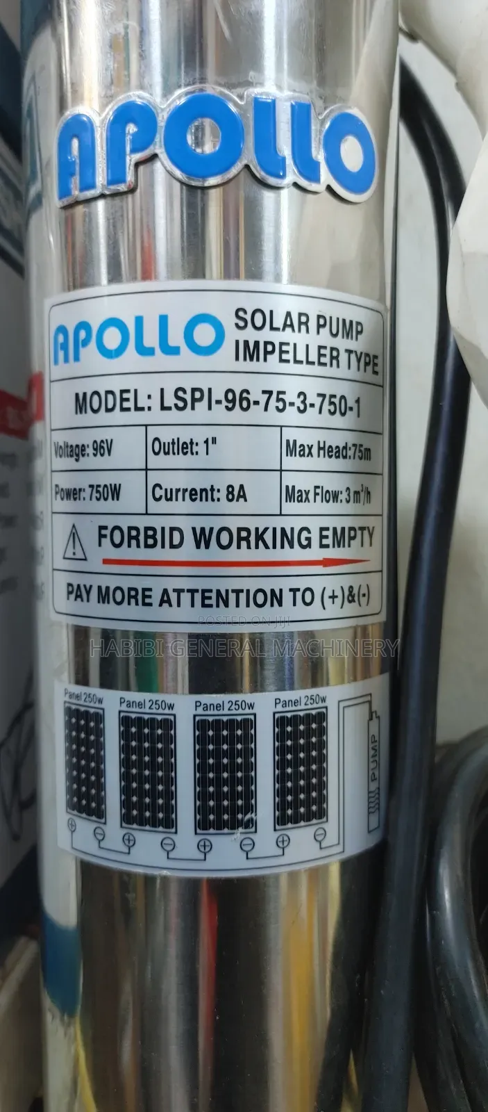 Made in Italy Apollo Submersible/Deep Well Solar/Dc 75m Water Pumps